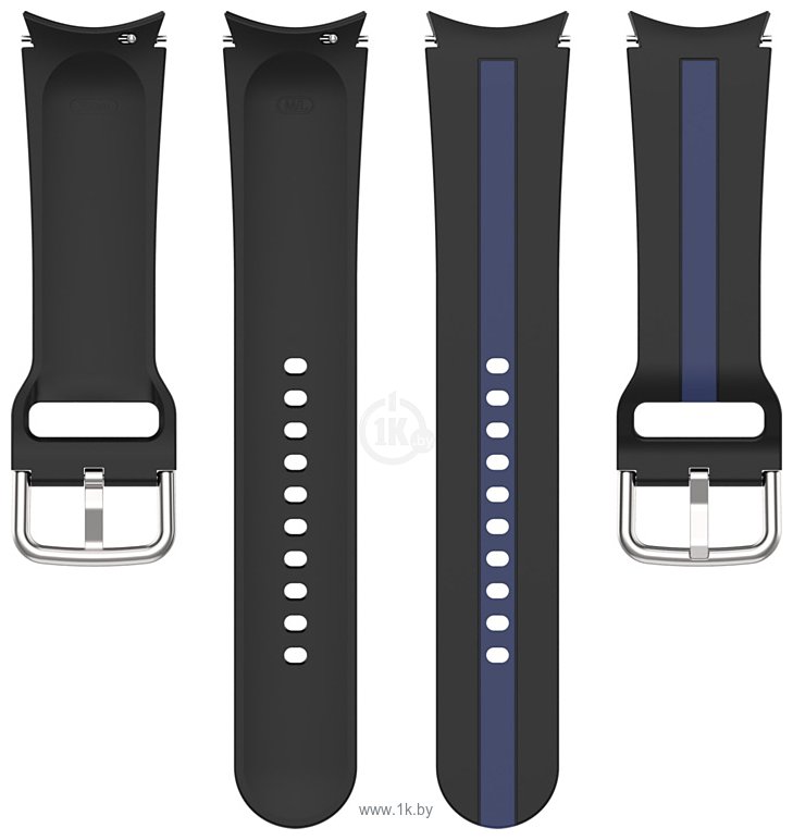Фотографии Rumi Sport Line силиконовый для Samsung Galaxy Watch4/5 (20 мм, черный/синий)