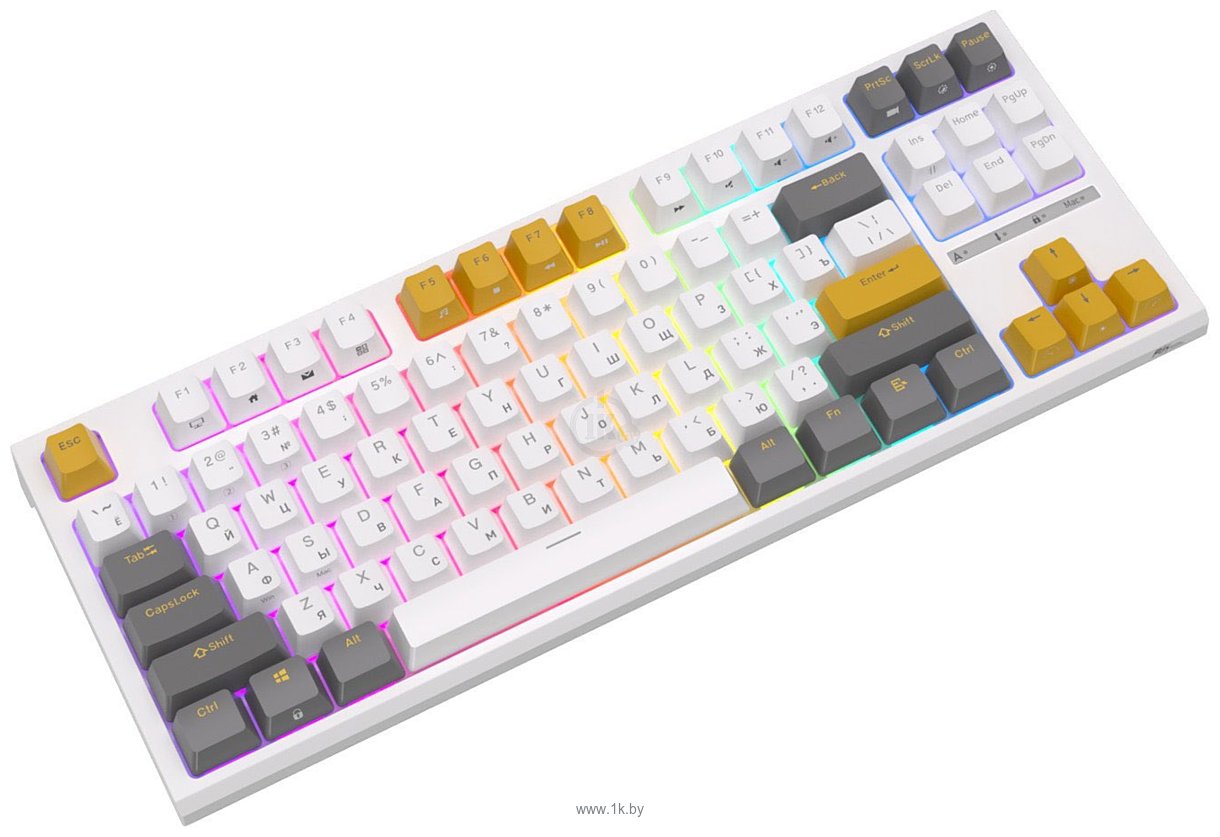 Фотографии Royal Kludge RK-R87 RGB white/yellow, RK Red