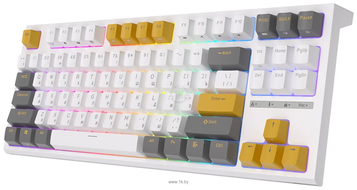 Фотографии Royal Kludge RK-R87 RGB white/yellow, RK Red