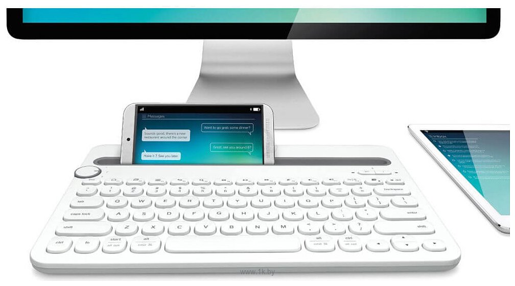 Фотографии Logitech Bluetooth Multi-Device Keyboard K480 white (без кириллицы)