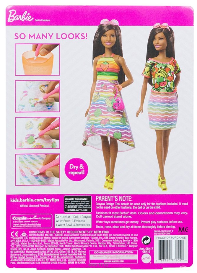 Фотографии Barbie Фруктовый сюрприз Крайола GBK17 (в ассортименте)