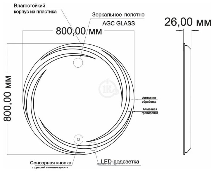 Фотографии Mixline  Беатрис 544020 (с подсветкой)