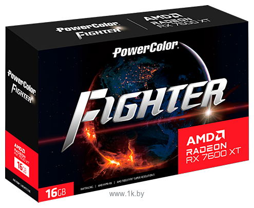 Фотографии PowerColor Fighter AMD Radeon RX 7600 XT 16GB GDDR6 (RX 7600 XT 16G-F)