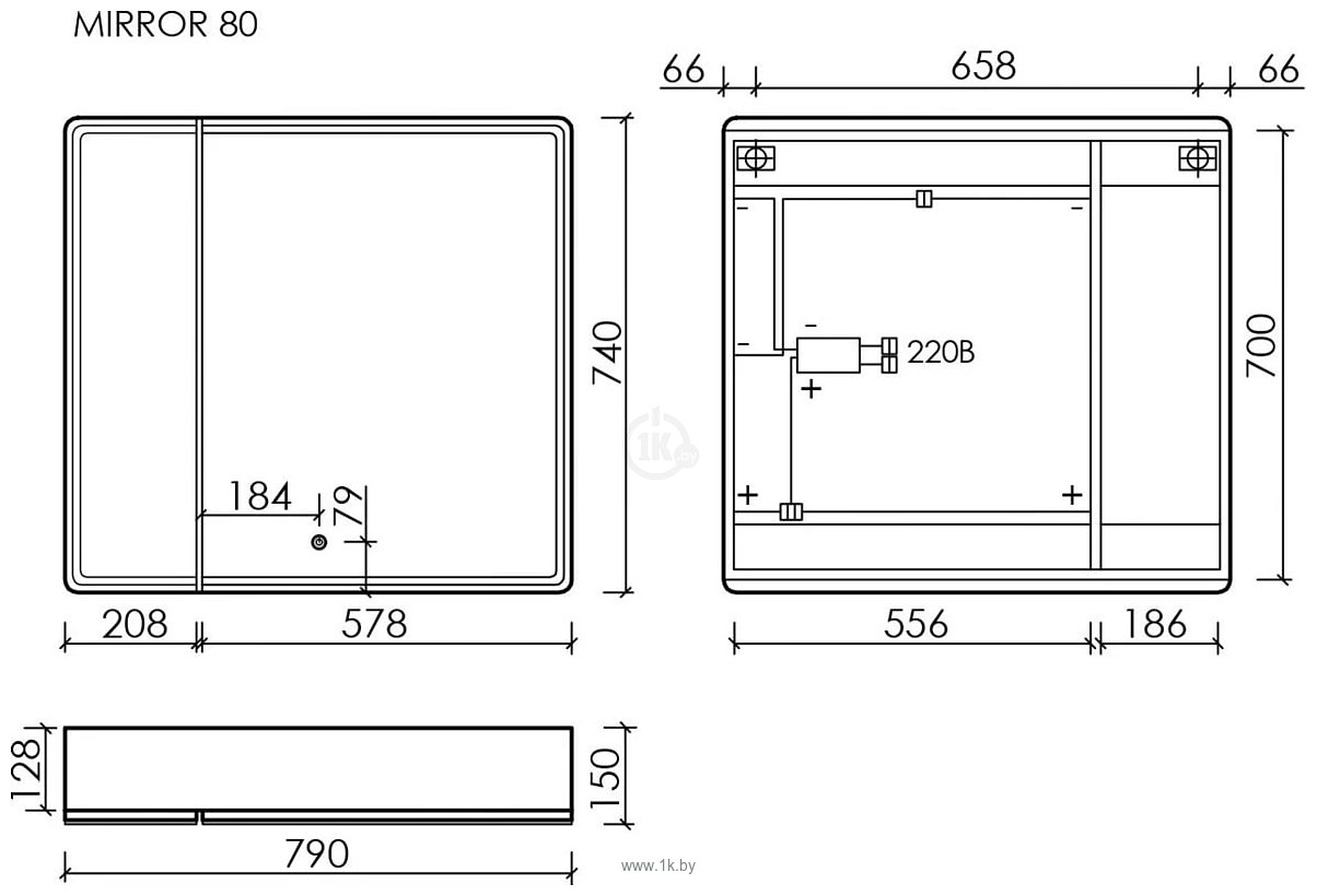 Фотографии Sancos  Mirror MI80ECH (с LED подсветкой)