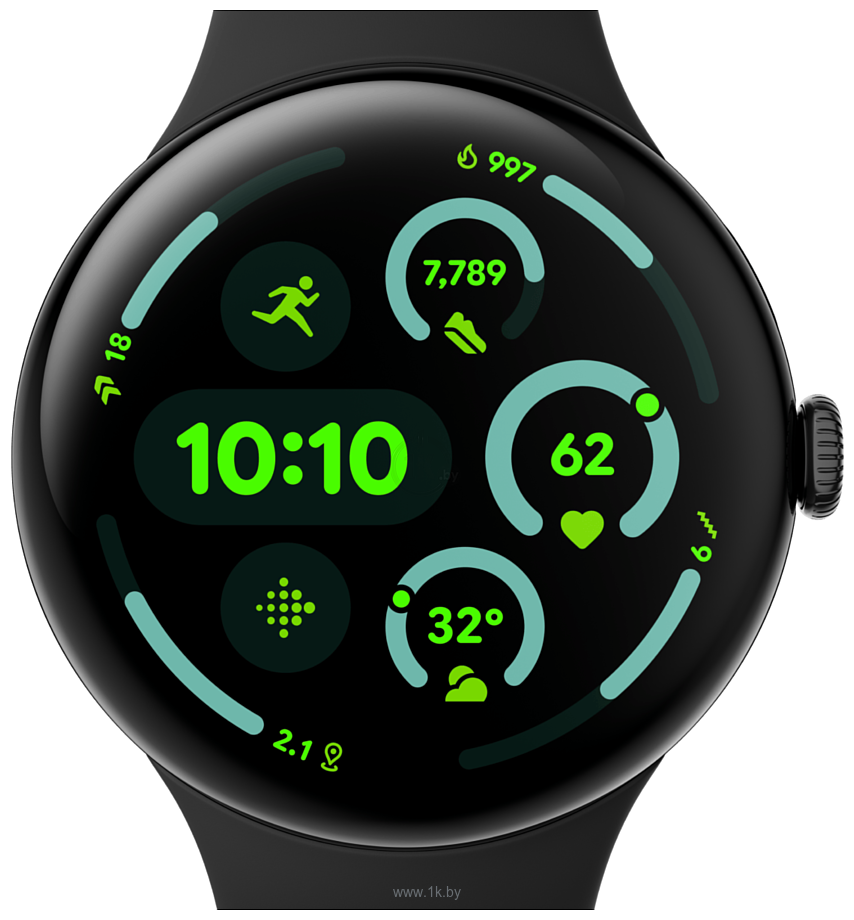 Фотографии Google Pixel Watch 3 LTE 45 мм (черный матовый/обсидиан)