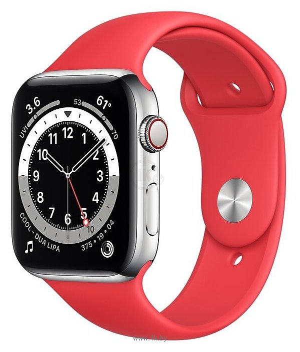 Фотографии Apple Watch Series 6 GPS + Cellular 44mm Stainless Steel Case with Sport Band