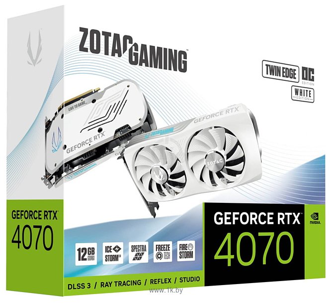 Фотографии ZOTAC GeForce RTX 4070 Twin Edge OC White Edition (ZT-D40700Q-10M)