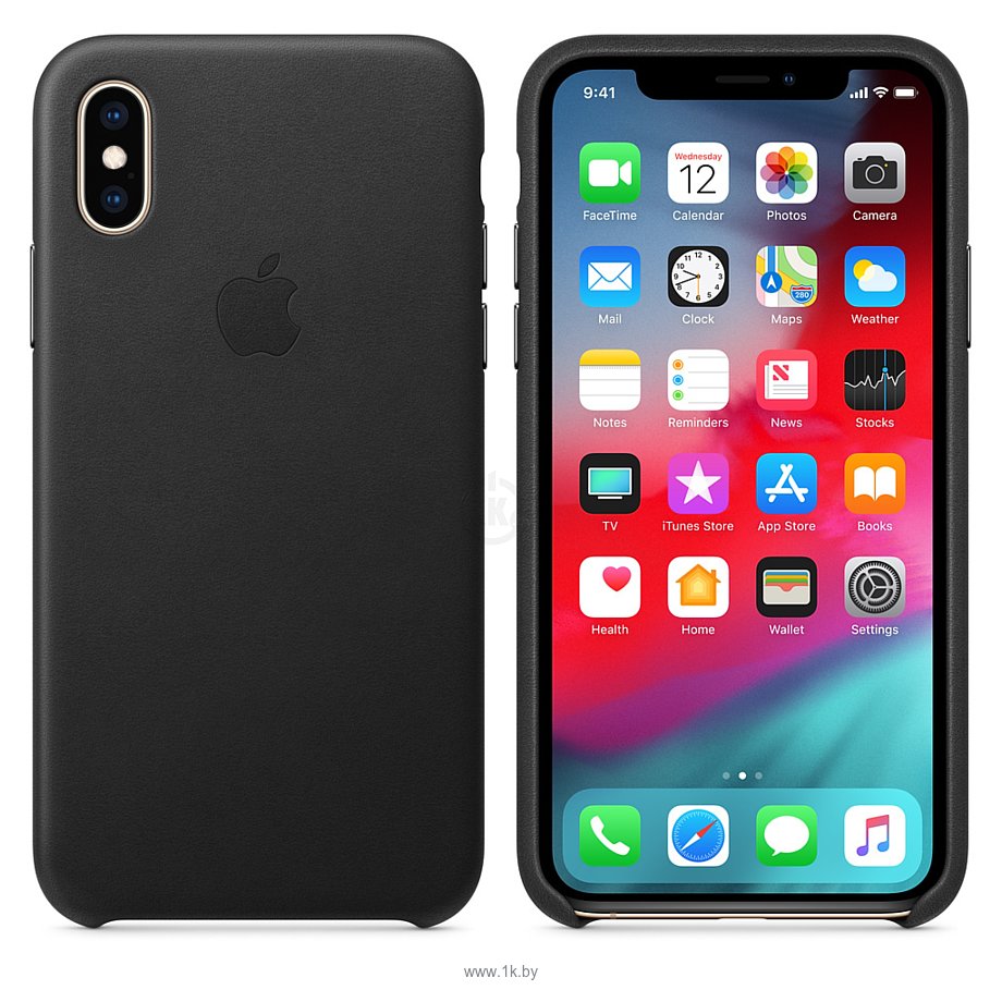 Фотографии Apple Leather Case для iPhone XS Black