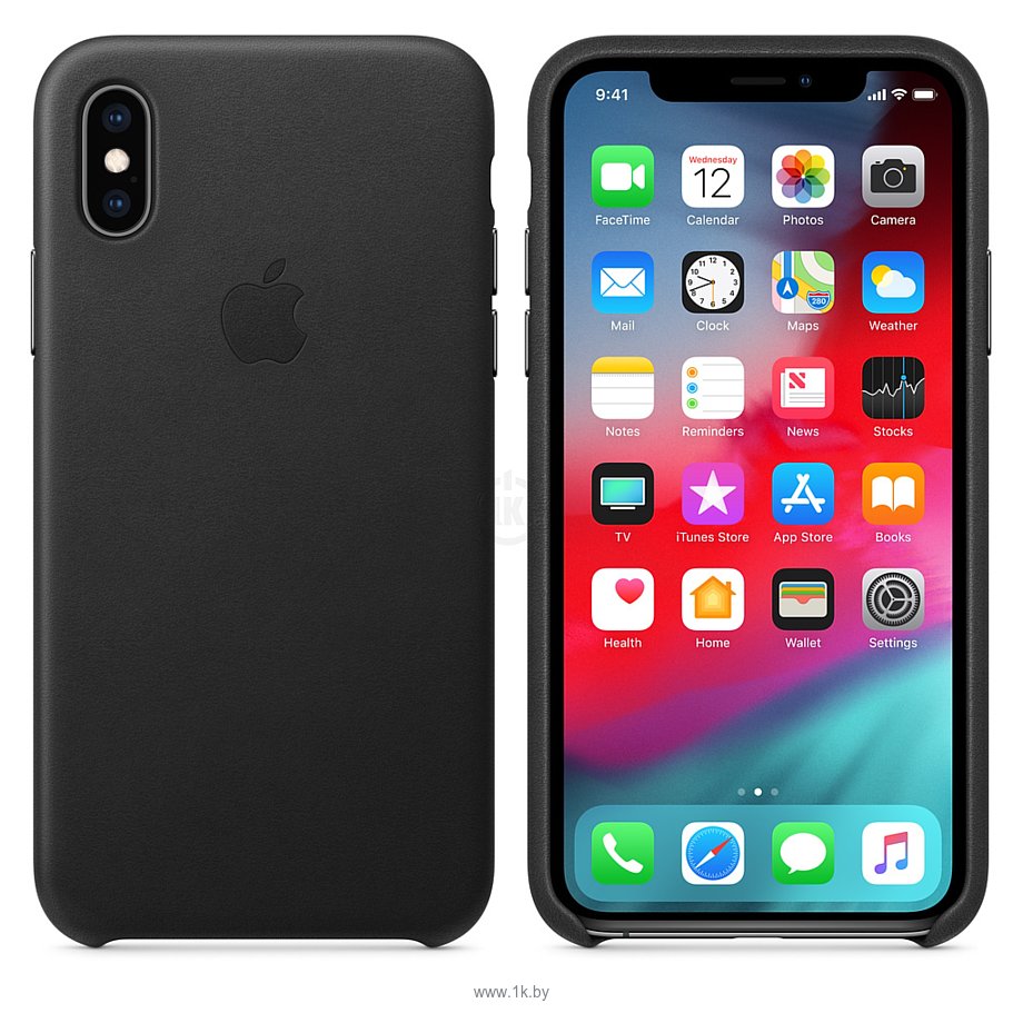 Фотографии Apple Leather Case для iPhone XS Black