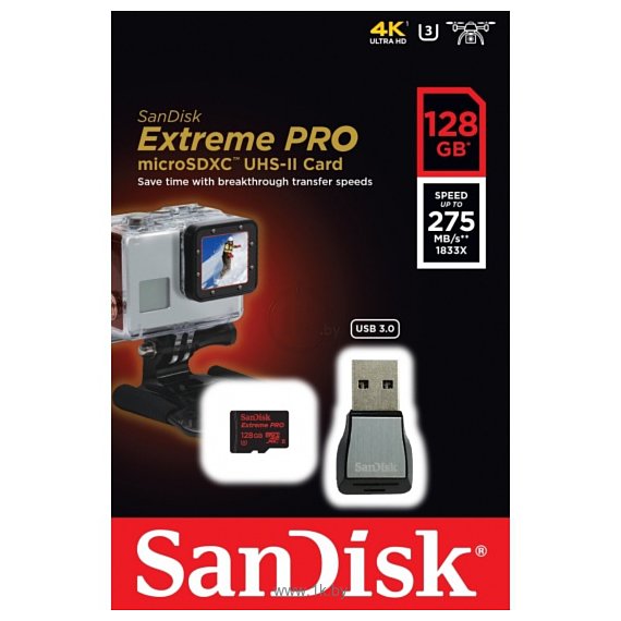 Фотографии Sandisk Extreme Pro microSDXC 128GB (SDSQXPJ-128G-GN6M3)