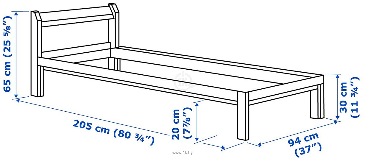 Фотографии Ikea Нейден 200x90 (сосна, без основания) 003.952.47