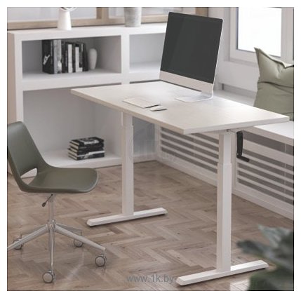 Фотографии ErgoSmart Manual Desk Compact 1360x800x36 мм (дуб мореный/черный)