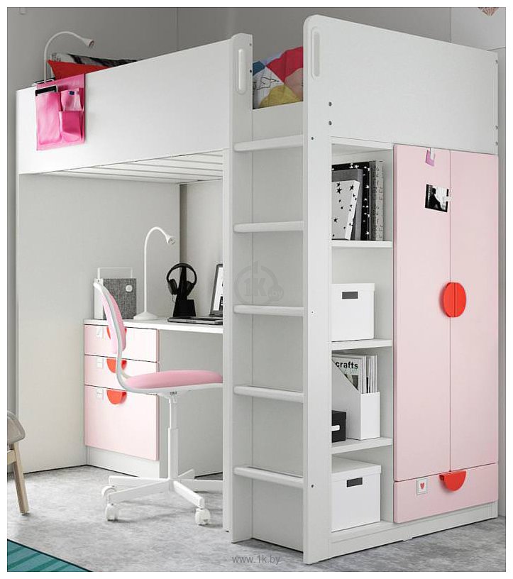 Фотографии Ikea Смостад 200x90 (белый, бледно-розовый) 594.355.81