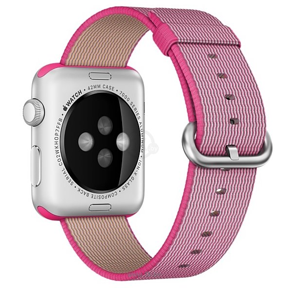 Фотографии Apple Watch Sport 38mm Silver with Pink Woven Nylon (MMF32)
