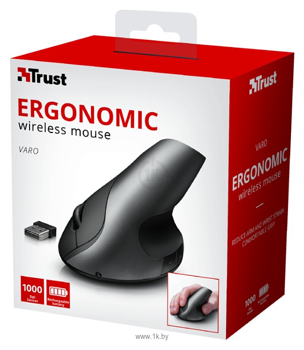 Фотографии Trust Varo Wireless Ergonomic Mouse black USB