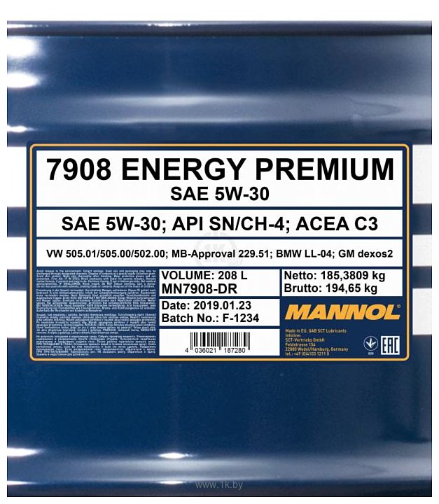 Фото: Mannol Energy Premium 5W-30 208л