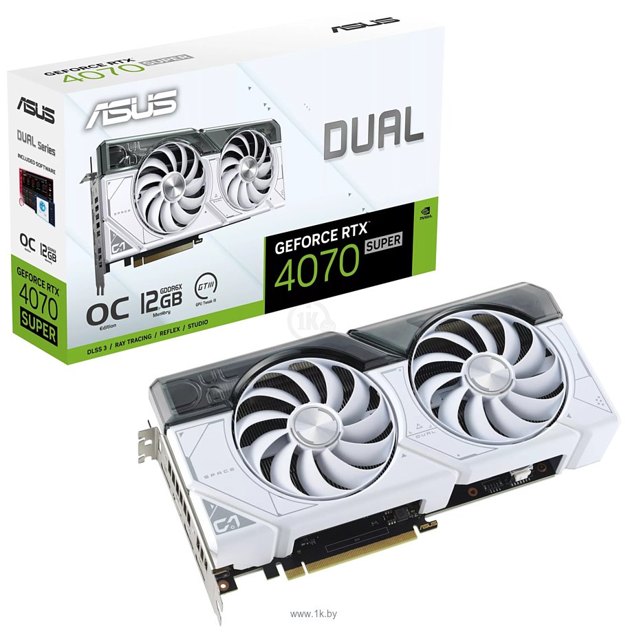 Фотографии ASUS Dual GeForce RTX 4070 Super White OC Edition 12GB GDDR6X (DUAL-RTX4070S-O12G-WHITE)