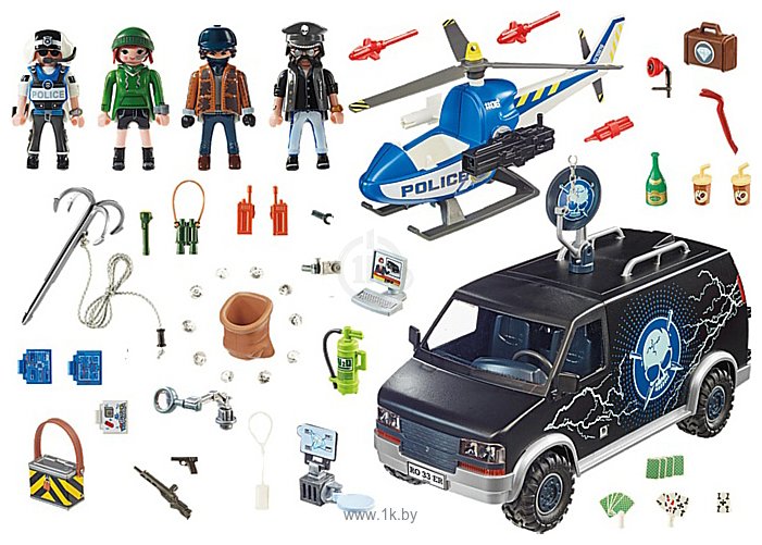 Фотографии Playmobil PM70575 Погоня на вертолете с беглым фургоном