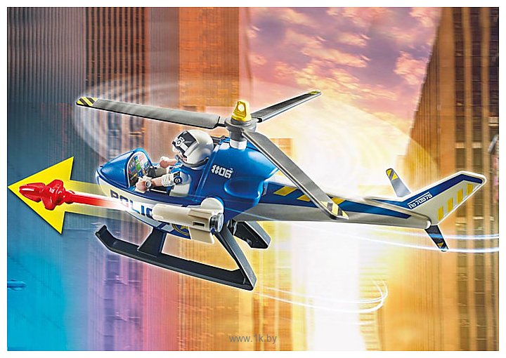 Фотографии Playmobil PM70575 Погоня на вертолете с беглым фургоном