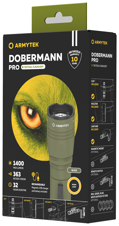 Фотографии Armytek Dobermann Pro Magnet USB Olive (теплый свет)