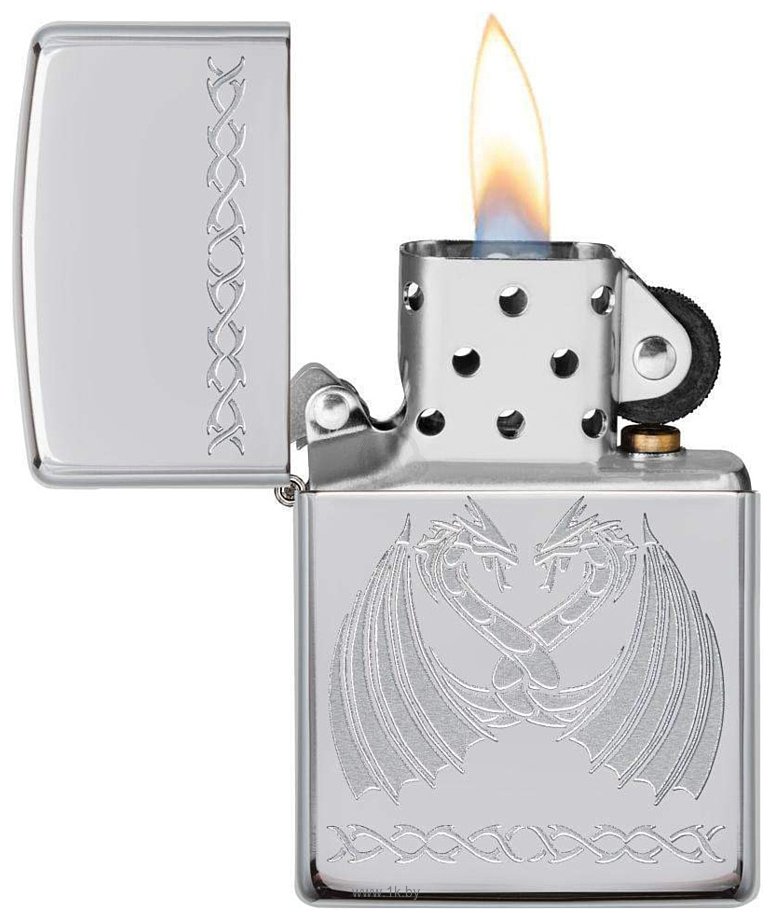 Фотографии Zippo 29988 High Polish Chrome Dancing Dragons