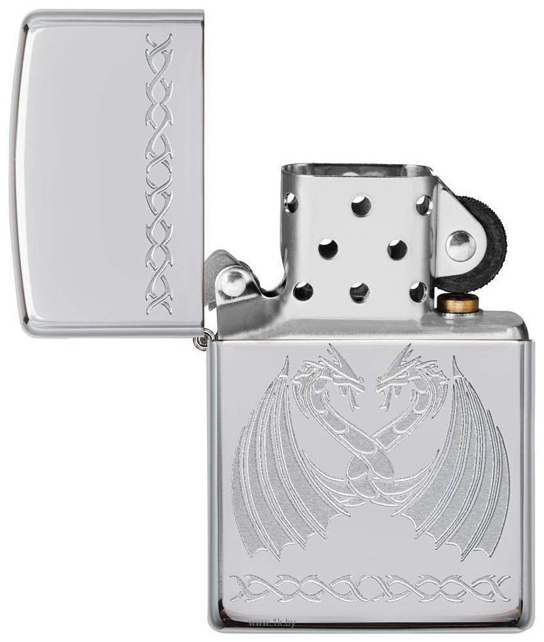 Фотографии Zippo 29988 High Polish Chrome Dancing Dragons