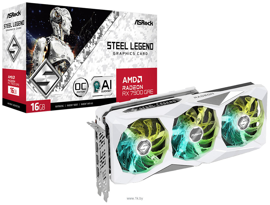 Фотографии ASRock Radeon RX 7900 GRE Steel Legend 16GB OC (RX7900GRE SL 16GO)