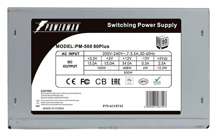 Фотографии Powerman PM-500 80 Plus 500W