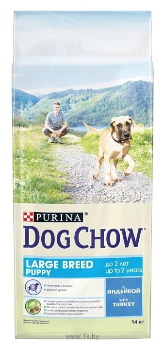 Фотографии DOG CHOW Puppy Large Breed с индейкой для щенков крупных пород (14 кг) 2 шт.