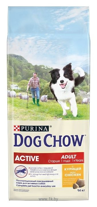 Фотографии DOG CHOW (14 кг) Active Adult с курицей для взрослых активных собак