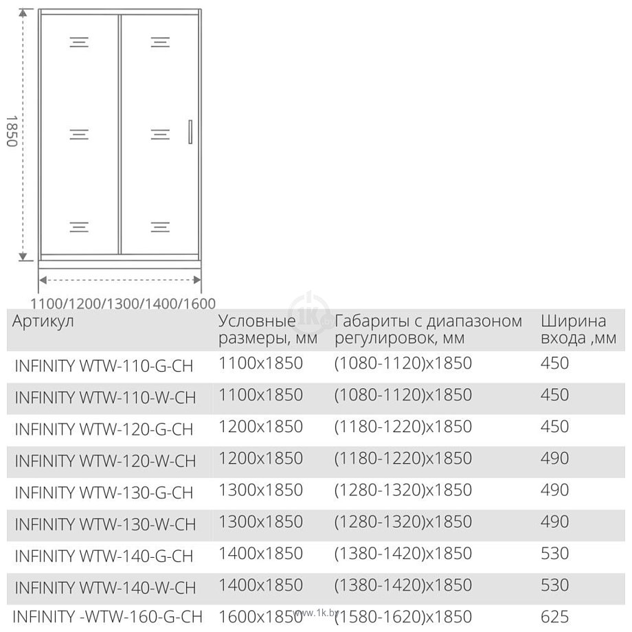 Фотографии BAS Good Door Infinity 130 (WTW-130-C-CH)