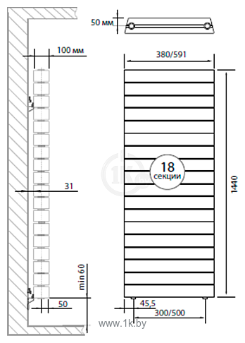 Фотографии Royal Thermo Pianoforte Tower 500 Noir Sable (18 секций)