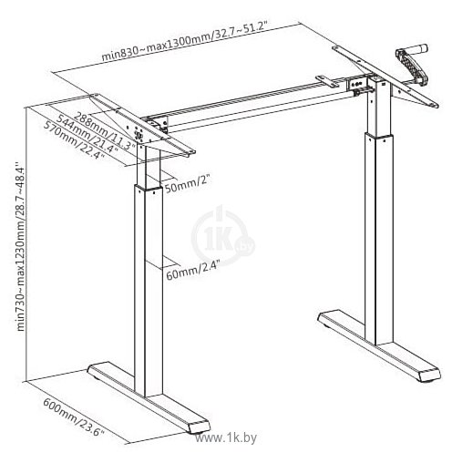 Фотографии ErgoSmart Manual Desk Compact (белый)