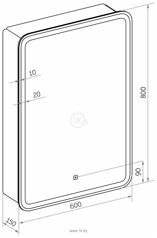 Фотографии Континент  Elliott Led 60x80 R (с розеткой и часами)