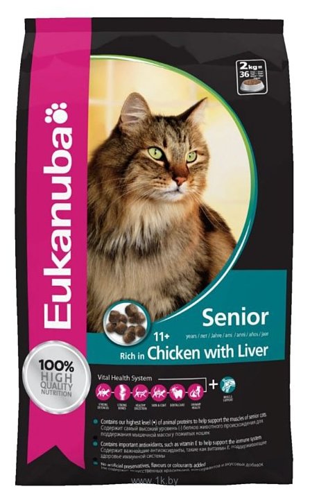 Фотографии Eukanuba (2 кг) Senior Dry Cat Food Top Condition 7+ Chicken & Liver