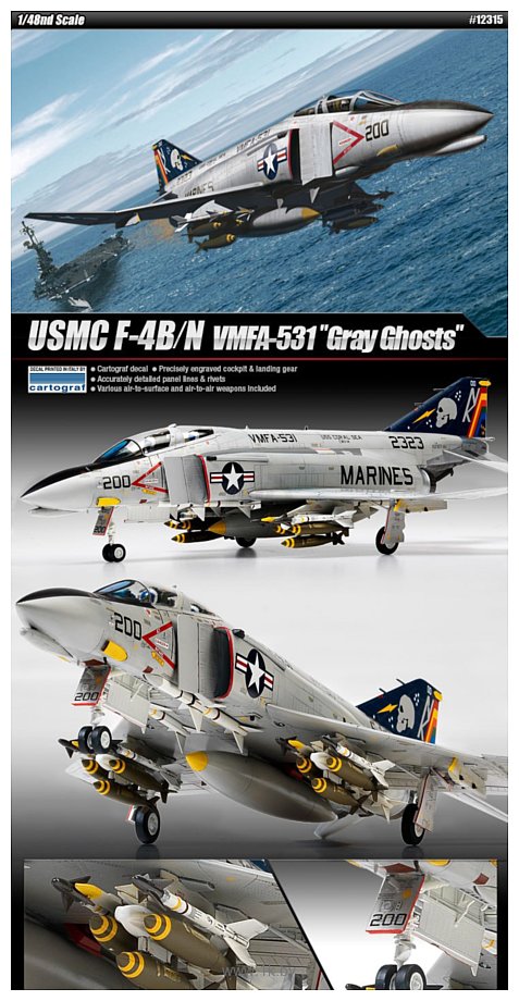 Фотографии Academy Cамолет USN F-4B/N VMFA-531 Gray Ghosts 1/48 12315