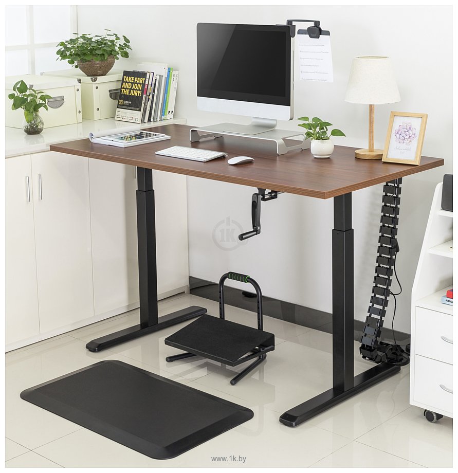 Фотографии ErgoSmart Manual Desk Special 1380x800x18 мм (альпийский белый/черный)