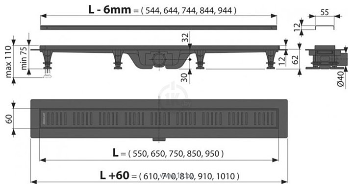 Фотографии Alcaplast APZ10-850M Simple (черный)