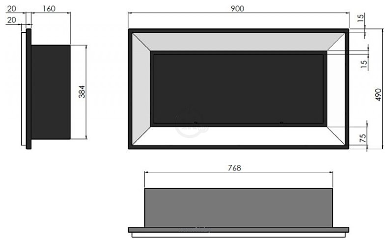 Фотографии Simple Fire Frame 900 inox