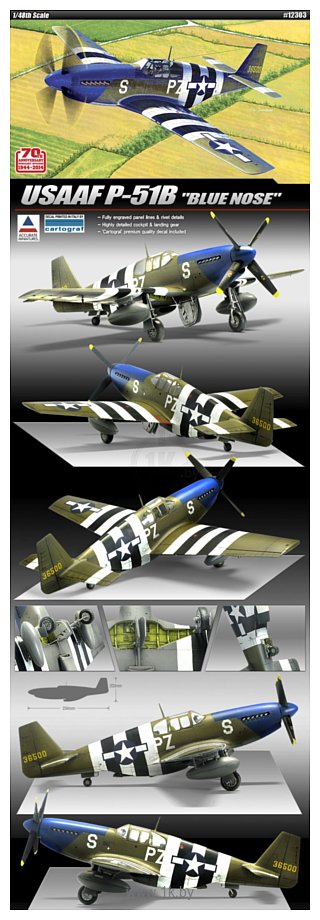 Фотографии Academy North American P-51B Blue Nose 1/48 12303