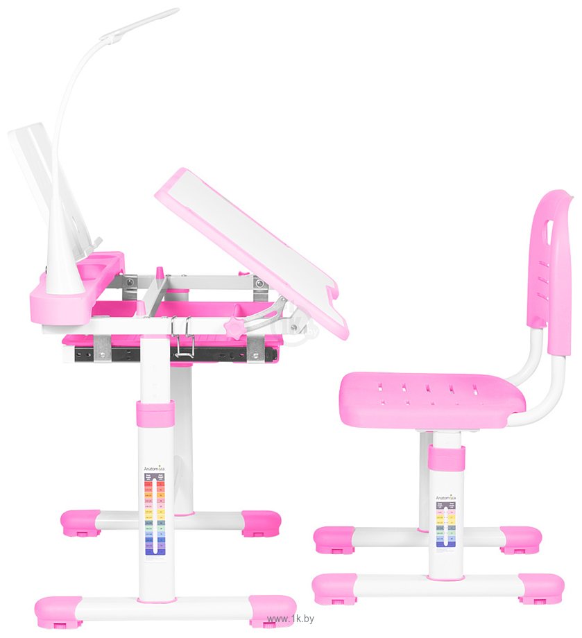 Фотографии Anatomica Vitera с ящиком, подставкой и светильником (белый/розовый)