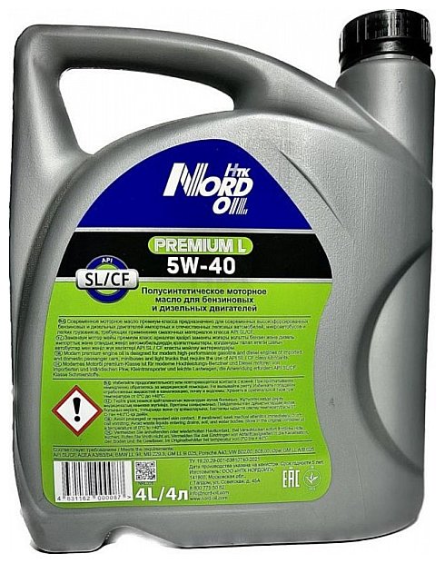 Фотографии Nord Oil Premium L 5W-40 SL/CF 4л