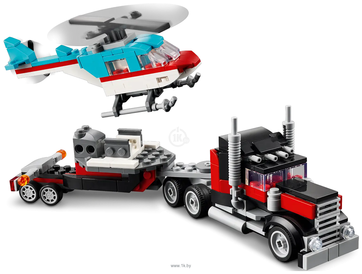 Фотографии LEGO Creator 31146 Грузовик-платформа с вертолетом 3в1