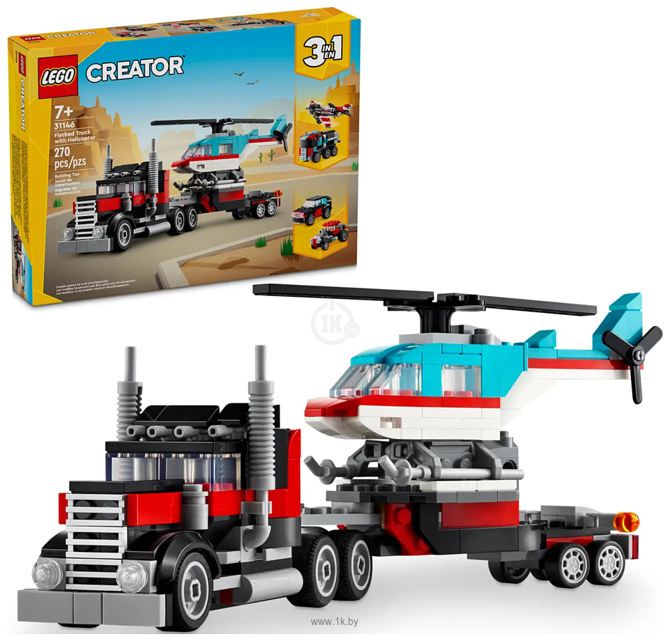 Фотографии LEGO Creator 31146 Грузовик-платформа с вертолетом 3в1