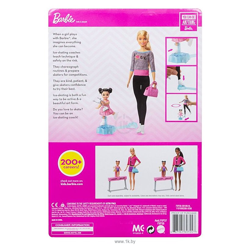 Фотографии Barbie Ice-Skating Coach Dolls & Playset FXP38