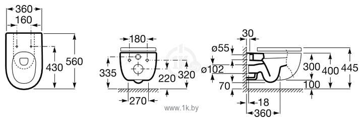 Фотографии Roca Meridian Rimless A34624L000