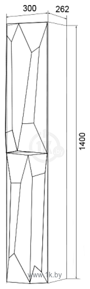 Фотографии 1Марка Crystal 30П У51085 (правый, 2 дверцы, белый)