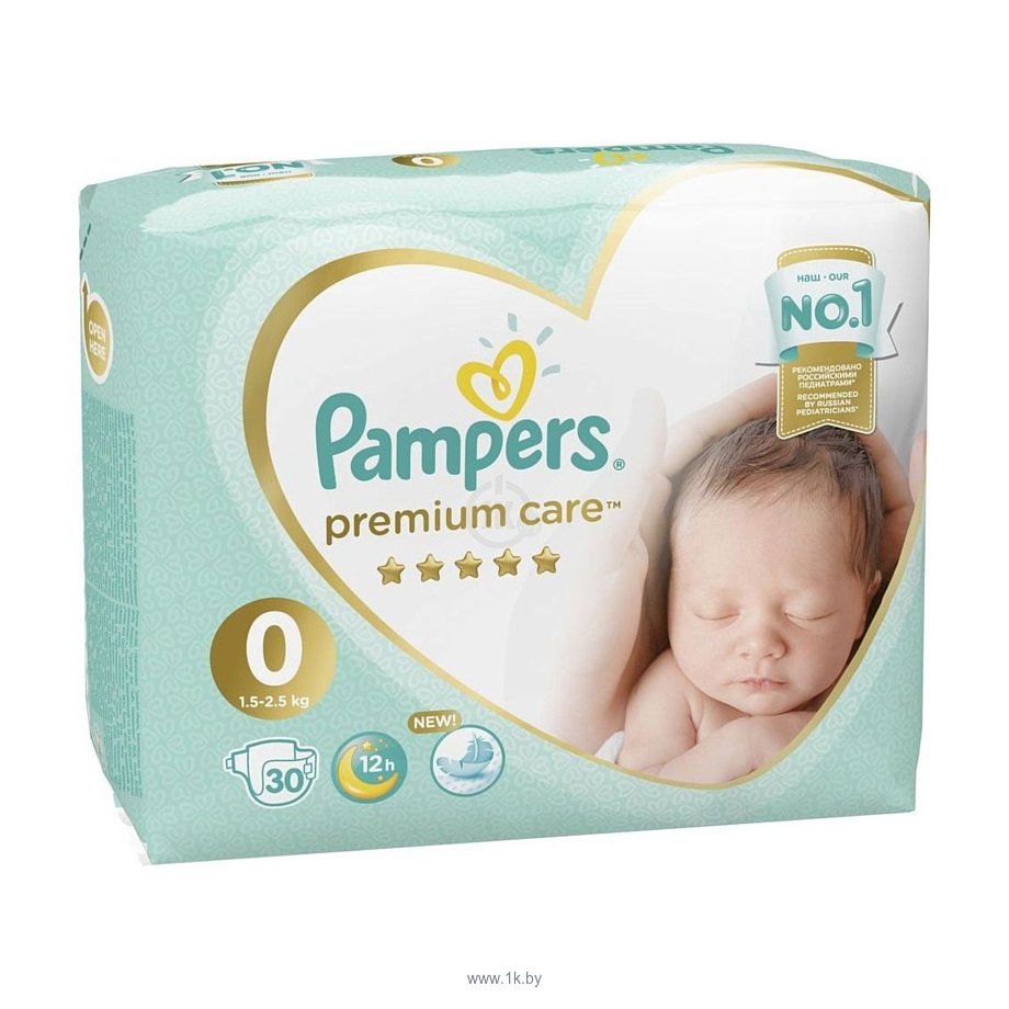Фотографии Pampers Premium Care 0 Micro Carry Pack (1,2-2,5 кг), 30 шт