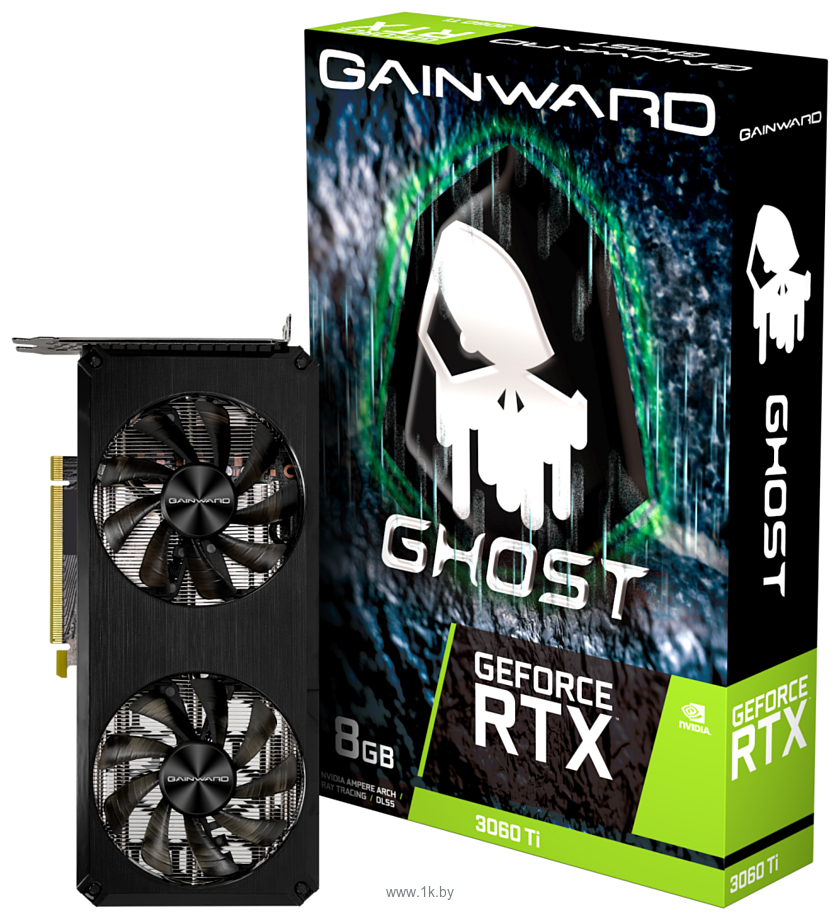 Фотографии Gainward GeForce RTX 3060 Ti Ghost V1 8GB (NE6306T019P2-190AB)