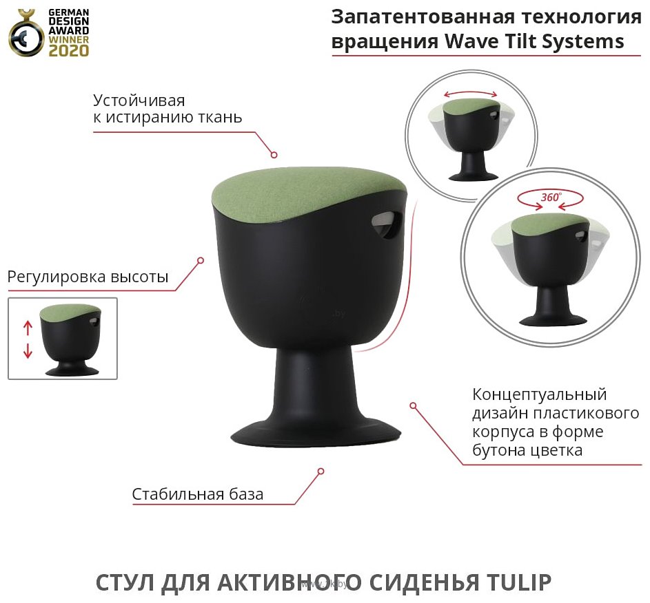 Фотографии Chair Meister Tulip (черный пластик, зеленый)